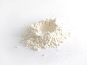 White powder on white